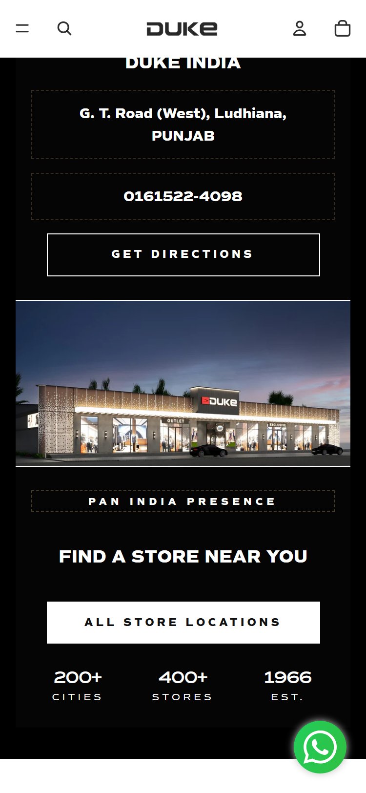 Duke India — Homepage showing no customer reviews or social proof section
