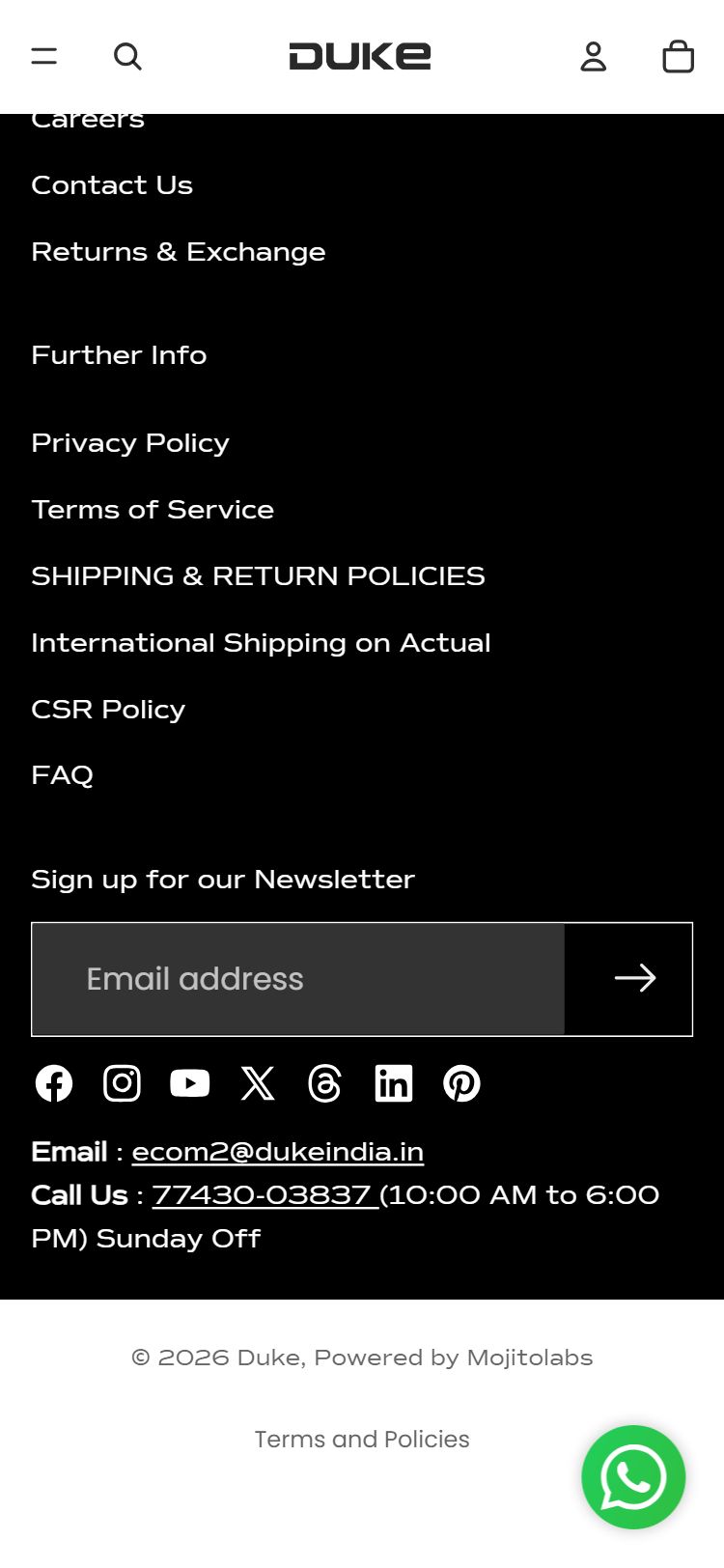 Duke India â€” PDP with no reviews section